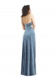 Sleeveless Square Neck Stretch Velvet Dusty Blue Long Formal Evening Gown / Prom Dress / Bridesmaid Dress Cardiff