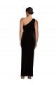Sleeveless One Shoulder Stretch Velvet Black Long Formal Evening Gown / Prom Dress / Bridesmaid Dress Cardiff