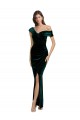 Sleeveless Sweetheart Stretch Velvet Dark Green Long High Low Evening Gown / Prom Dress / Bridesmaid Dress Cardiff