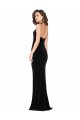 Sleeveless High Neck Stretch Velvet Black Long Semi Formal Evening Dress / Prom Dress / Bridesmaid Dress Cardiff
