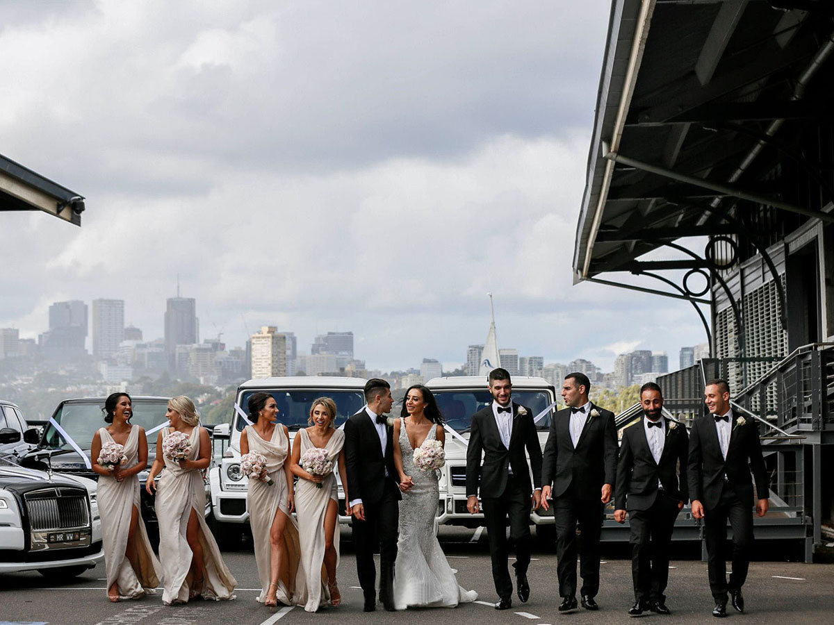 Full Length Luxe Chiffon Long Champagne bridesmaid dresses Cardiff with Sexy High Slit and Front Ruffles